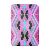 Paarse Roze & Aqua Geometrische Crossing Stripes Badmat (Voorkant Verticaal)