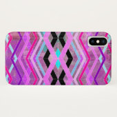 Paarse Roze & Aqua Geometrische Crossing Stripes Case-Mate iPhone Case (Achterkant (horizontaal))