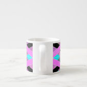 Paarse Roze & Aqua Geometrische Crossing Stripes Espresso Kop (Achterkant)