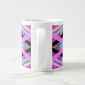 Paarse Roze & Aqua Geometrische Crossing Stripes Grote Koffiekop (Achterkant)