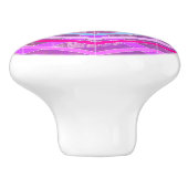 Paarse Roze & Aqua Geometrische Crossing Stripes Keramische Knop (Zijkant)