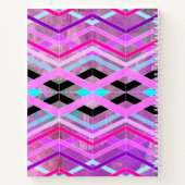 Paarse Roze & Aqua Geometrische Crossing Stripes Notitieboek (Achterkant)