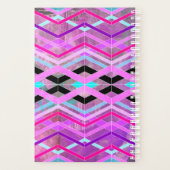 Paarse Roze & Aqua Geometrische Crossing Stripes Planner (Achterkant)
