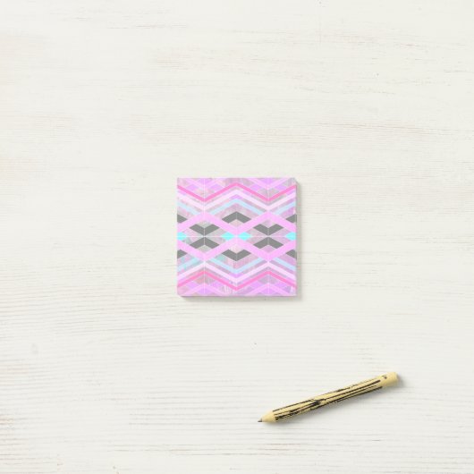 Paarse Roze & Aqua Geometrische Crossing Stripes Post-it® Notes (Op bureau)