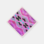 Paarse Roze & Aqua Geometrische Crossing Stripes Servet (Hoek)