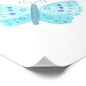 Paarse Roze Aqua Vlinders Baby shower Poster (Hoek)