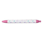 Paarse Roze Aqua Vlinders Baby shower Zwarte Inkt Pen (Voorkant)