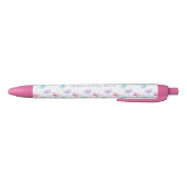 Paarse Roze Aqua Vlinders Baby shower Zwarte Inkt Pen (Bodem)