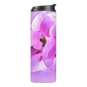 Paarse Roze Aquarel Hibiscus Thermosbeker (Gedraaid links)