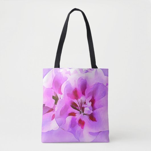 Paarse Roze Aquarel Hibiscus Tote Bag (Voorkant)