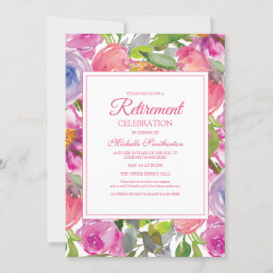 Paarse Roze Aquarel Wilde Bloem Pensioen Kaart