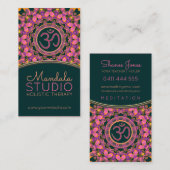 Paarse roze Aum Mandala OM Yoga Visitekaartjes (Voorkant / Achterkant)