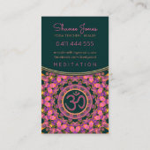 Paarse roze Aum Mandala OM Yoga Visitekaartjes (Achterkant)