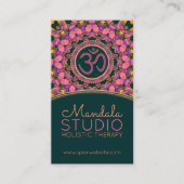 Paarse roze Aum Mandala OM Yoga Visitekaartjes (Voorkant)