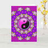 Paarse Roze Aura Floral Glow New age Kaarten (Gele Bloem)