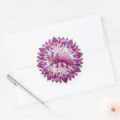 Paarse roze axolotl ronde sticker (Envelop)
