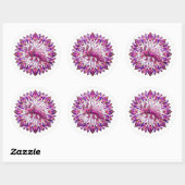 Paarse roze axolotl ronde sticker (Vel)