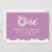 Paarse roze baby meisje lief een 1e verjaardag don kaart (Voorkant)