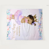 Paarse roze Baby met Baby shower XL achtergrond Wandkleed (Voorkant (horizontaal))