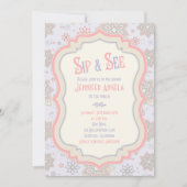 Paarse roze Baby shower Sip en Zie Kaart (Voorkant)