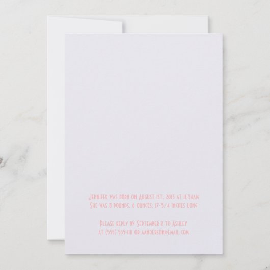 Paarse roze Baby shower Sip en Zie Kaart (Achterkant)