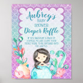 Paarse roze Baby shower van het meisje Diaper Raff Poster (Voorkant)