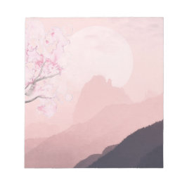 Paarse Roze Bergen en Zon Horizon Notitieblok