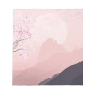 Paarse Roze Bergen en Zon Horizon  Notitieblok