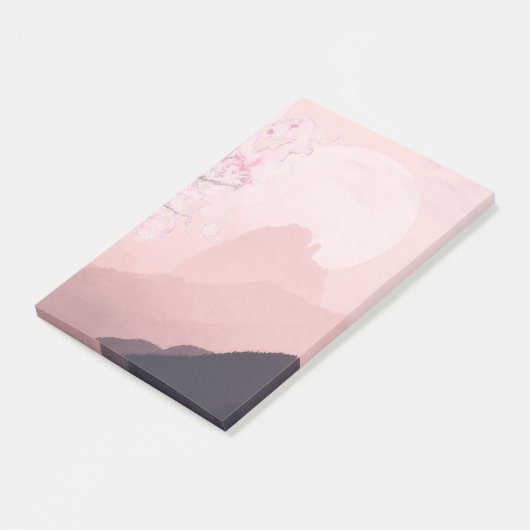 Paarse Roze Bergen en Zon Horizon Post-it® Notes (Schuin)