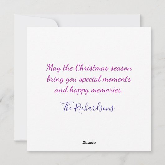 Paarse roze Berry Wonderful Time Kerstmis Wreater Feestdagenkaart (Achterkant)