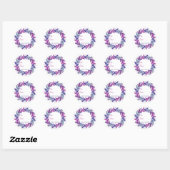 Paarse roze Berry Wreate kerstcadeausticker Ronde Sticker (Vel)
