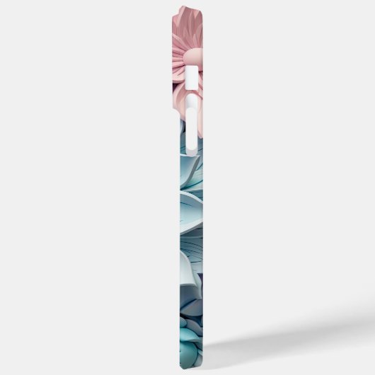 PAARSE ROZE BLAUW 3-D PAPIEREN LOOK BLOEMEN Case-Mate iPhone CASE (Achterkant / Links)