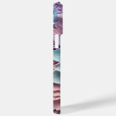 PAARSE ROZE BLAUW 3-D PAPIEREN LOOK BLOEMEN Case-Mate iPhone CASE (Achterkant / Rechts)