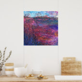 Paarse Roze Blauw Getextureerd Abstract Schilderen Poster (Keuken)