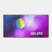 Paarse Roze Blauw Heldere Dazzling Prism Regenboog Bureaumat (Voorkant)