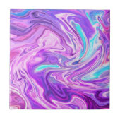 Paarse Roze Blauw Marmeren Ceramische Tegel Abstra Tegeltje (Voorkant)