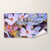 Paarse Roze Blauw Mooie Bloemen Handdoek (Handdoek)