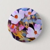 Paarse Roze Blauw Mooie Bloemen Ronde Button 5,7 Cm (Voorkant)
