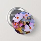 Paarse Roze Blauw Mooie Bloemen Ronde Button 5,7 Cm (Voorkant /achterkant)
