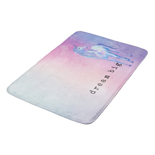 Paarse Roze Blauw Ombre Eenhoorn Badmat (Gekanteld)