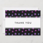 Paarse Roze Blauw Paw Prints Pet Business Dank u Kaart (Voorkant)