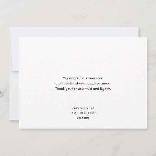 Paarse Roze Blauw Paw Prints Pet Business Dank u Kaart (Achterkant)
