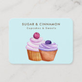 Paarse Roze Blauwe Bakkerij Cup Cakes Baker Visitekaartje (Voorkant)