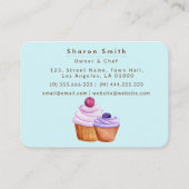 Paarse Roze Blauwe Bakkerij Cup Cakes Baker Visitekaartje (Achterkant)