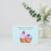 Paarse Roze Blauwe Bakkerij Cup Cakes Baker Visitekaartje (Staand voorkant)