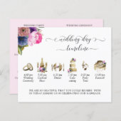 Paarse, roze, blauwe bruiloft tijdlijn en programm (Voorkant / Achterkant)