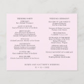 Paarse, roze, blauwe bruiloft tijdlijn en programm (Achterkant)