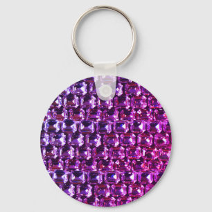 Paarse roze blauwe diamanten, paarse gemstone sleutelhanger