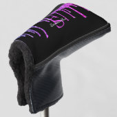 Paarse roze blauwe druppelaar Monogram naam Golfheadcover (3/4 voorkant)