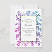 Paarse roze blauwe eucalyptus Baby shower uitnodig (Voorkant)